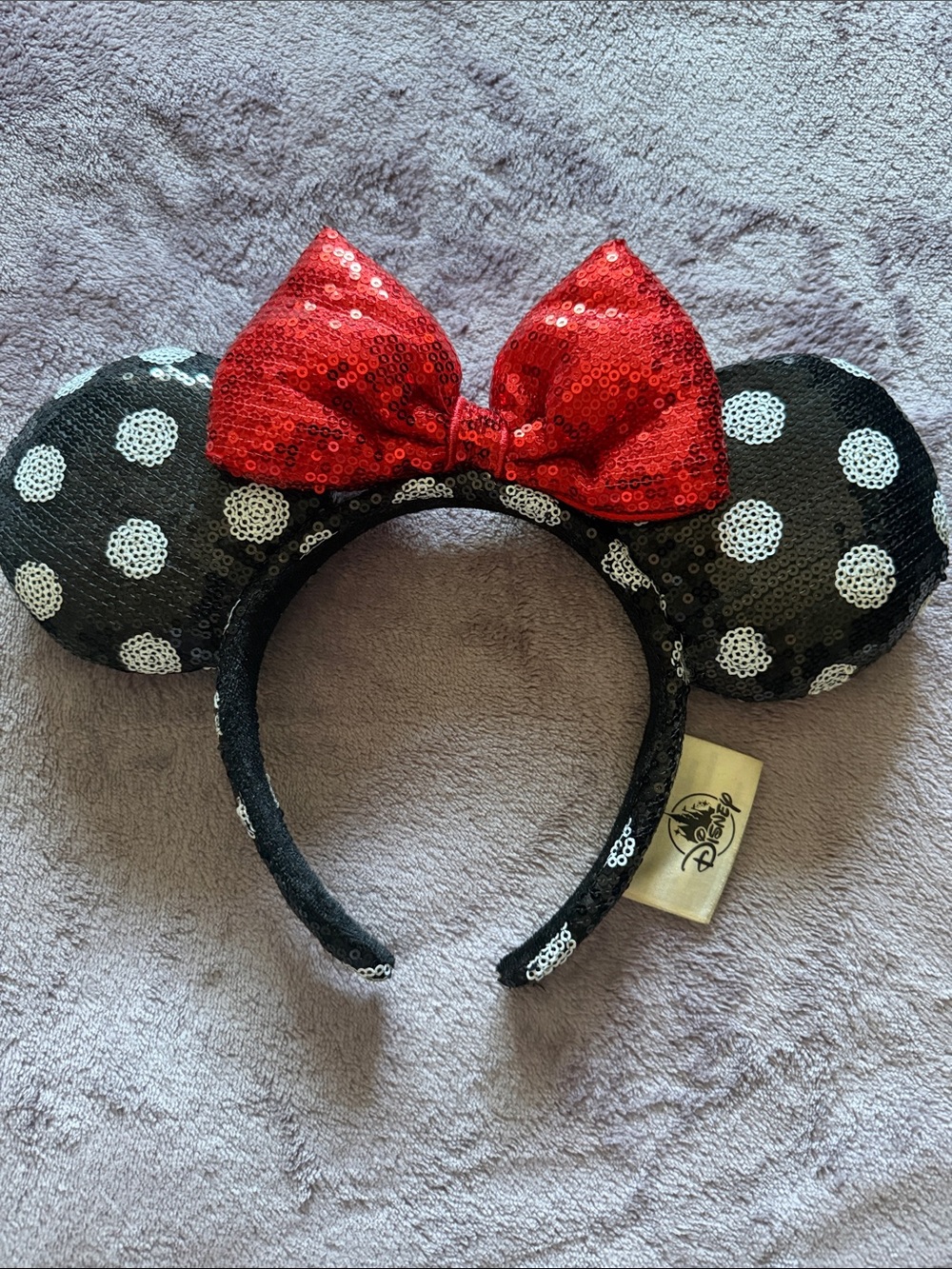 Disney Black & Red Sequin Minnie Ear Headband